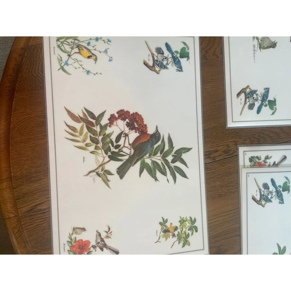 Vintage Roger Tory Peterson Songbird Placemats Set of 6 Nature Bird Art Decor